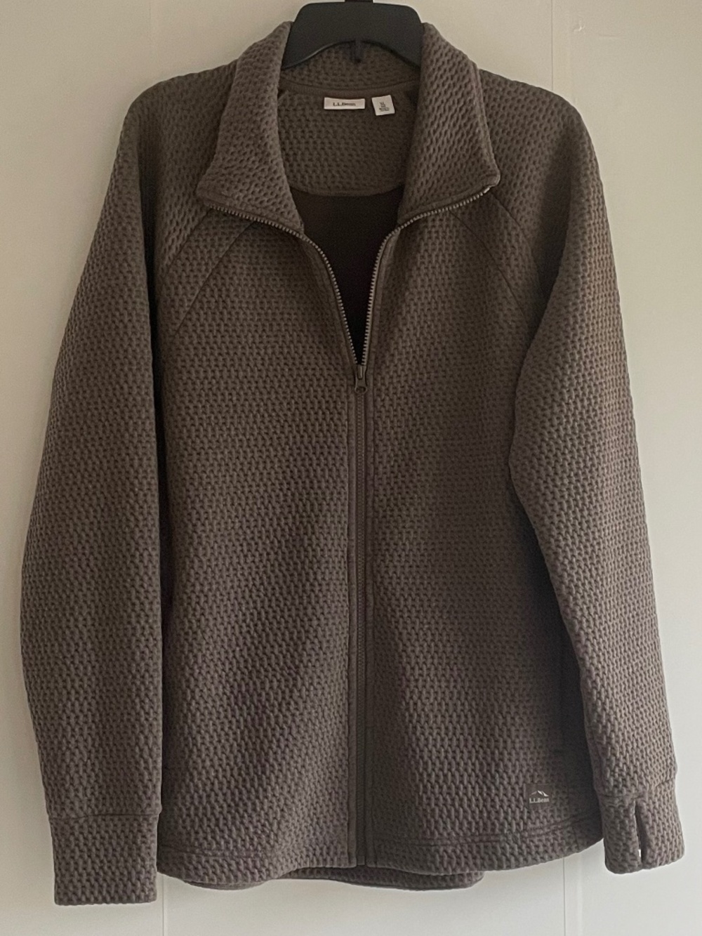 L.L. Bean Ridgeknit Full-Zip Jacket Dark Cinder Grey XL Like New